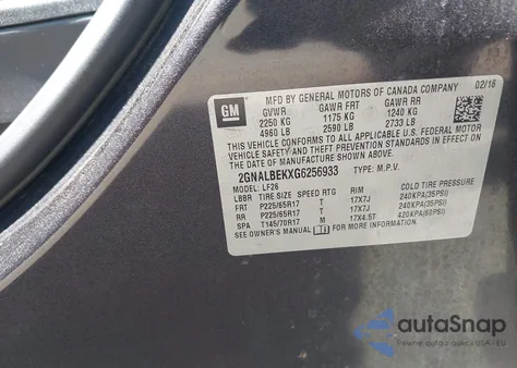 2016 Chevrolet Equinox Ls z USA, uszkodzony, nr VIN 2GNALBEKXG6256933